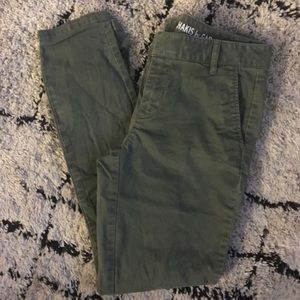 Dark Green Gap Skinny Mini Khakis